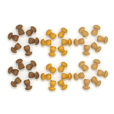 Grapat Brown Little Mushrooms Loose Parts Mandala Pieces