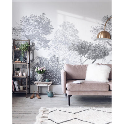 Classic Hua Trees Mural Wallpaper - Grey