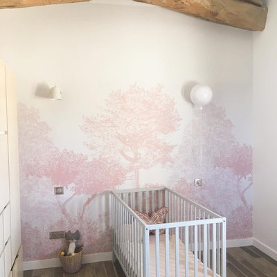 Classic Hua Trees Mural Wallpaper - Pink