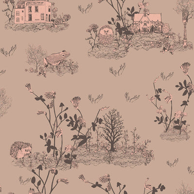 Classic Woodlands Wallpaper - Brown Pink