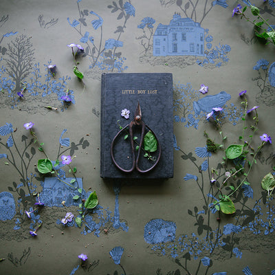 Classic Woodlands Wallpaper - Khaki Blue