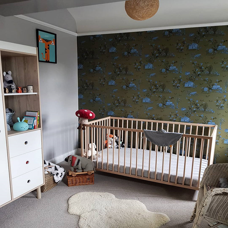 Classic Woodlands Wallpaper - Khaki Blue