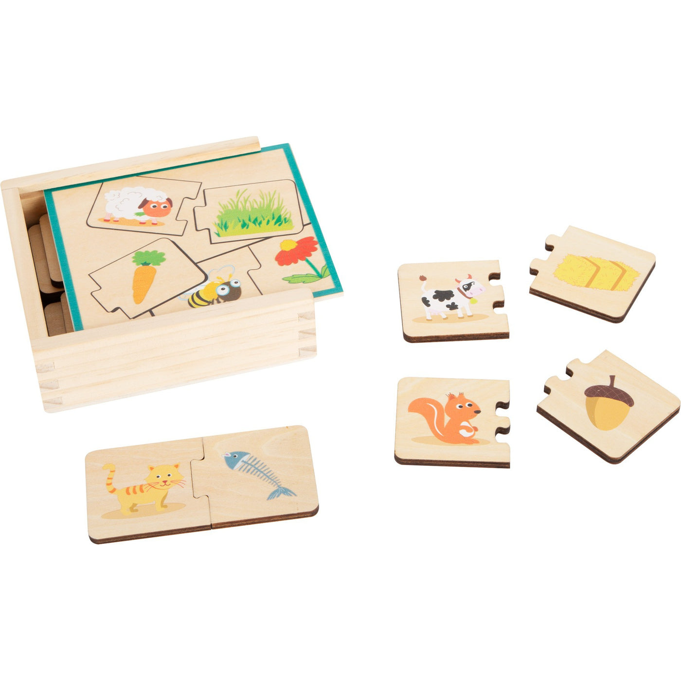 Wooden Feeding the Animals Matching Puzzle