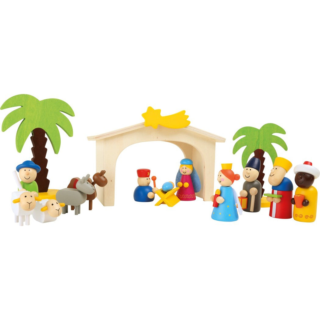 Wooden Nativity Crib Play Set