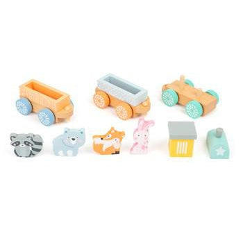 Wooden Train in Pastel Colours