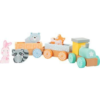 Wooden Train in Pastel Colours
