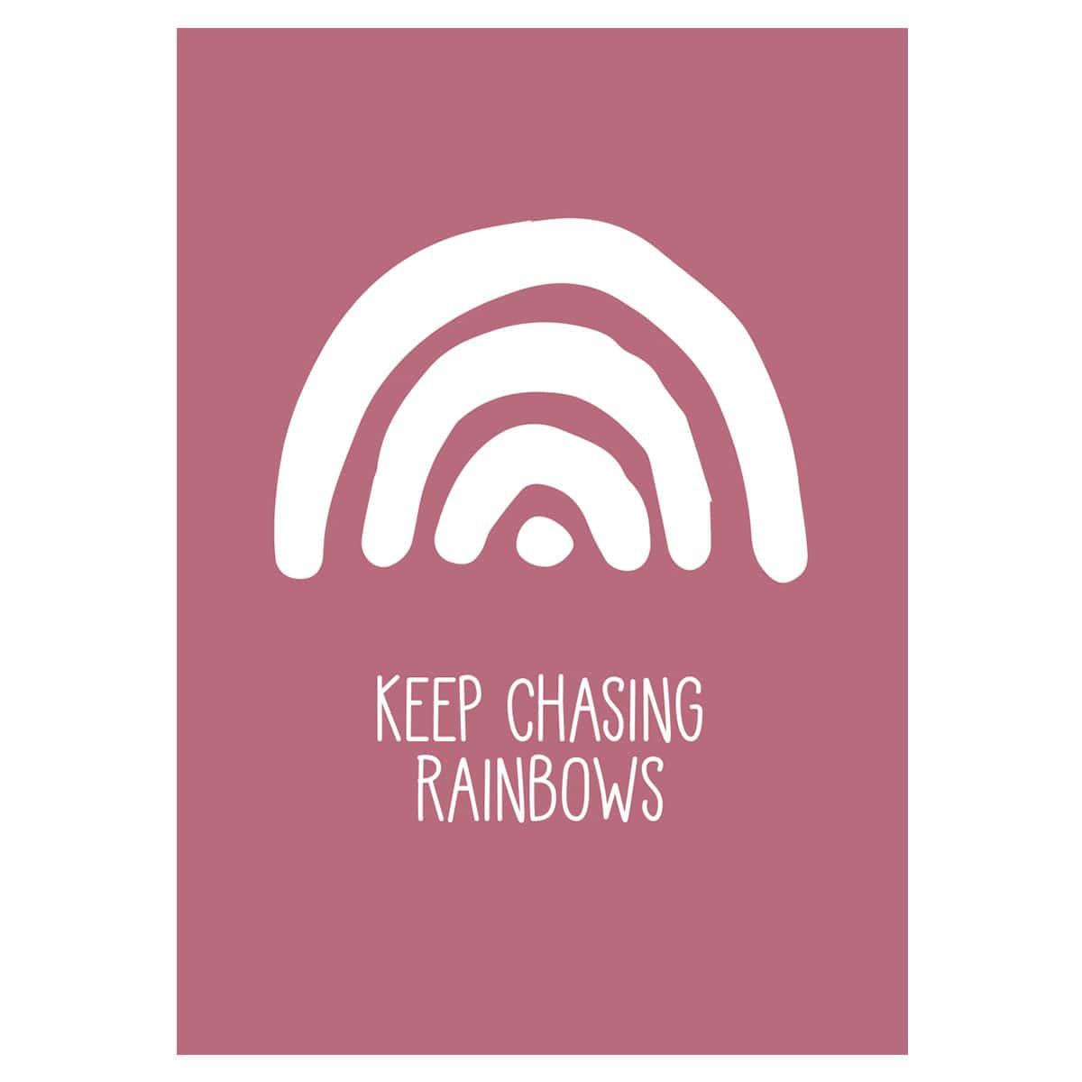 Snuz 'Keep Chasing Rainbows' Nursery Print - Cherry