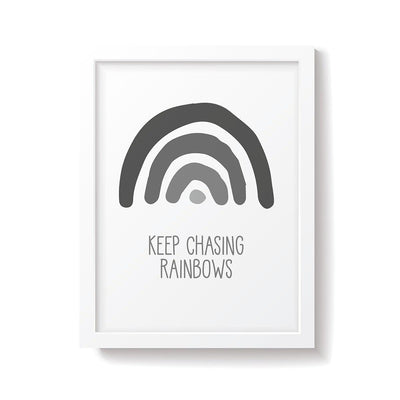 Snuz 'Keep Chasing Rainbows' Nursery Print - Monochrome
