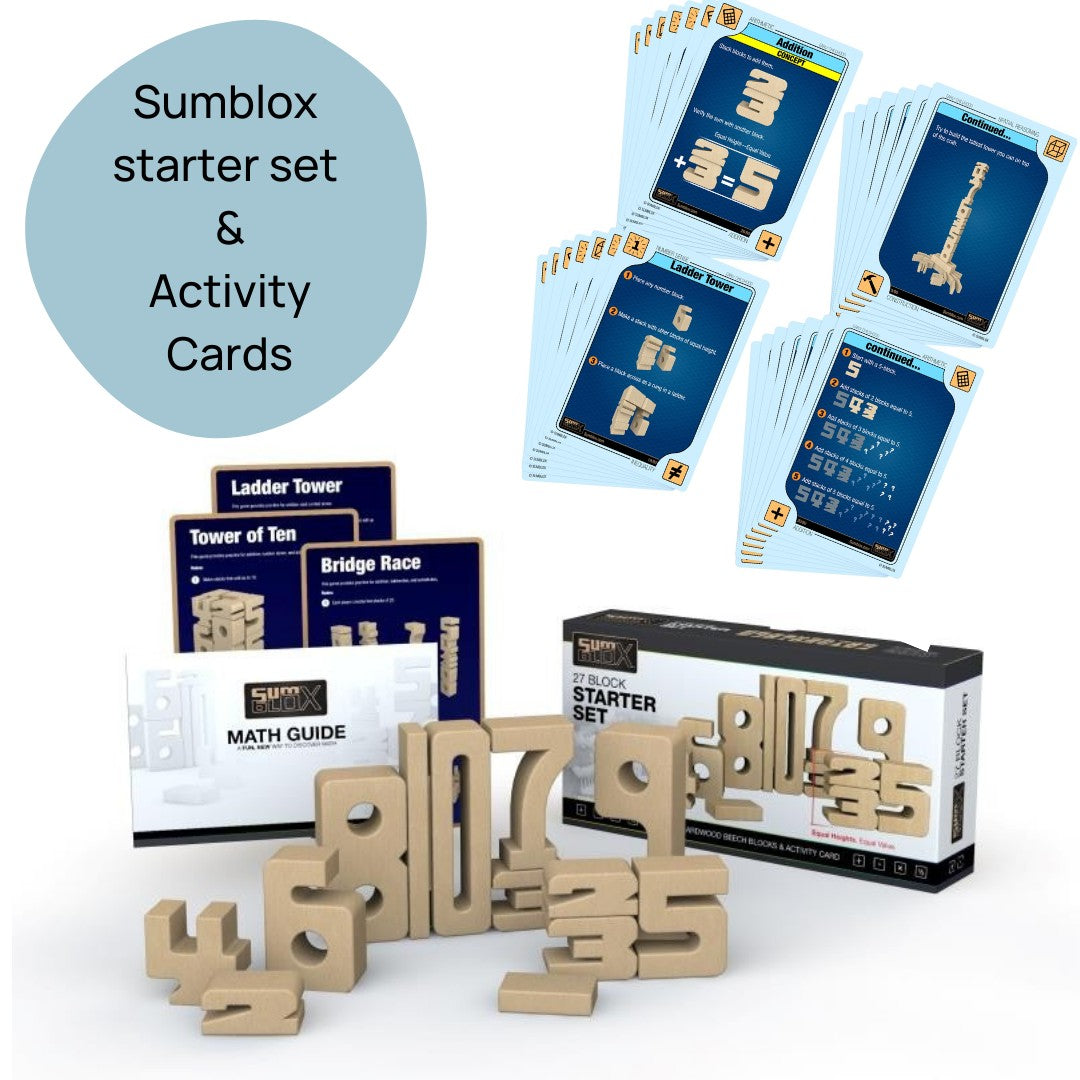 SumBlox Starter Set & Early Childhood Activity Cards (80 Cards)