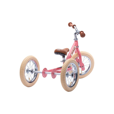 Steel 2-in-1 Balance Bike/Trike - Vintage Pink-Balance Bikes, Trikes, and Ride-On Cars-Trybike-Yes Bebe