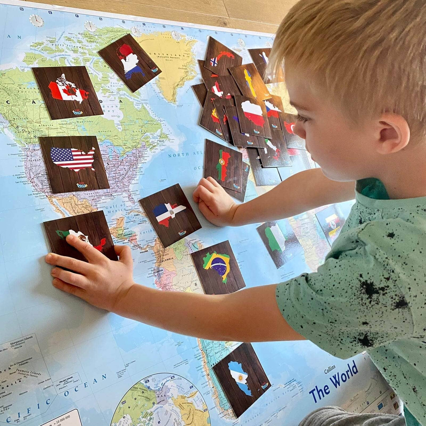 Teddo Play Popular Countries, Cities and Flags of the World -Geography Educational Learning Card Set