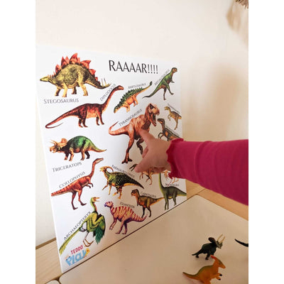 Teddo Play - RAAR! Dinosaurs Portable Educational Poster Board with Stand