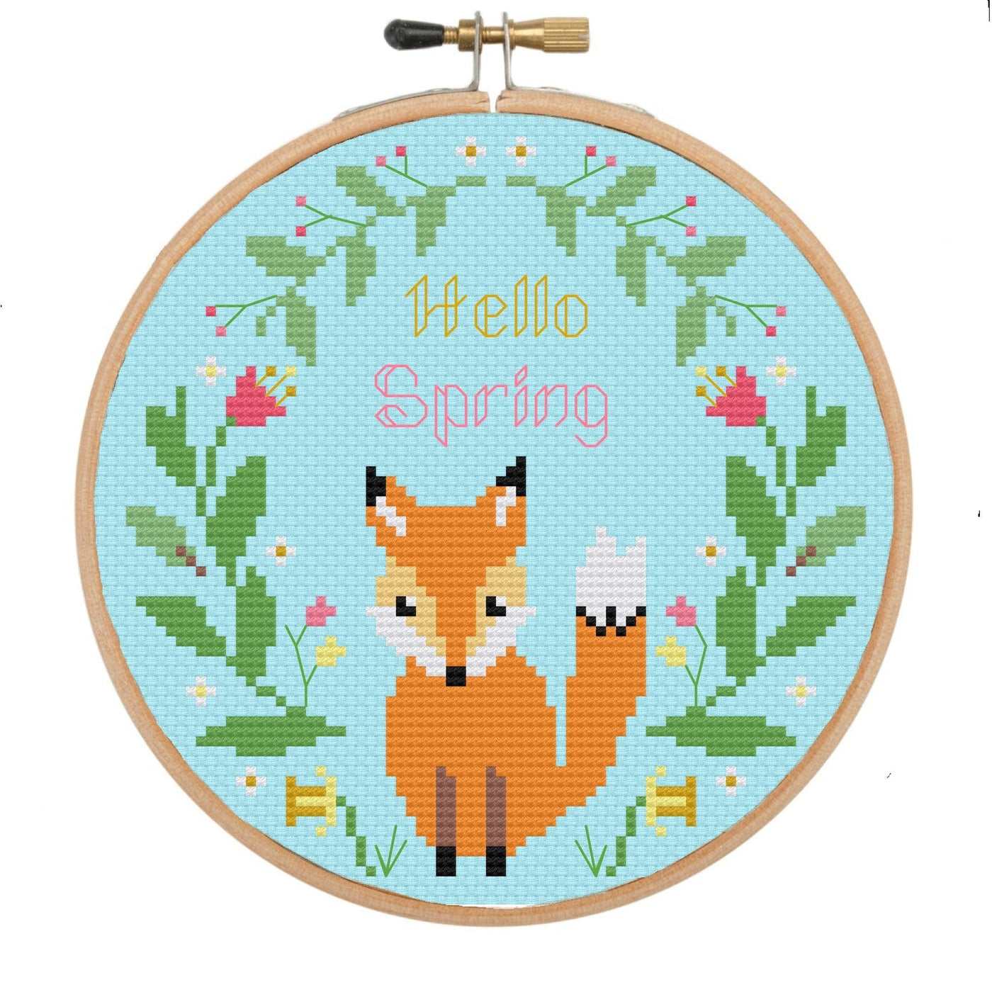 Hello Spring Fox Cross Stitch Kit