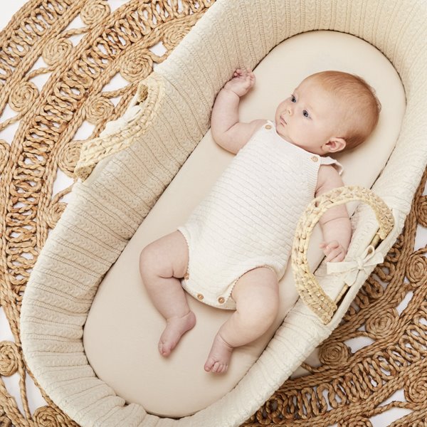 Moses Basket And Stand Bundle - Linen