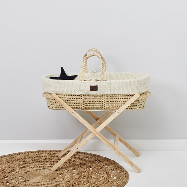 Moses Basket And Stand Bundle - Linen