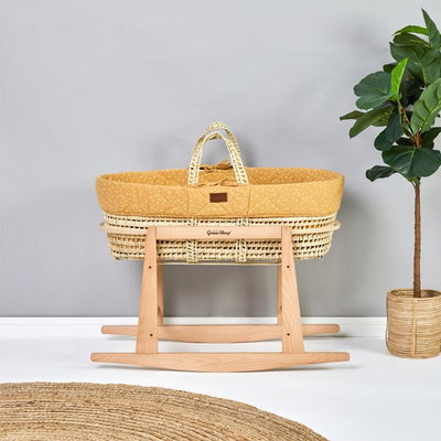 Moses Basket & Rocking Stand Bundle - Printed Honey