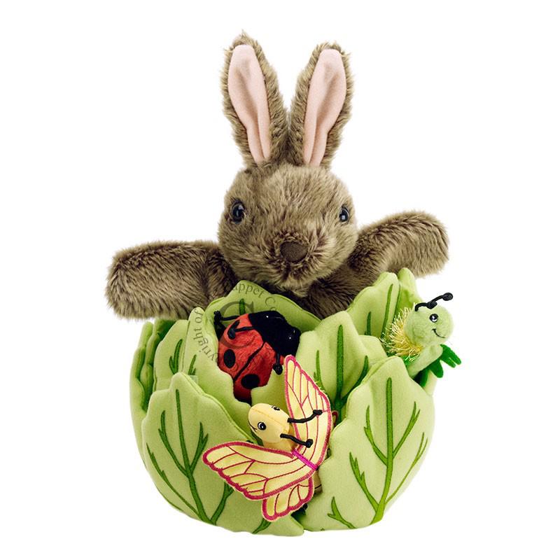 Hide-Away Puppets Rabbit in a Lettuce (with 3 Mini Beasts)