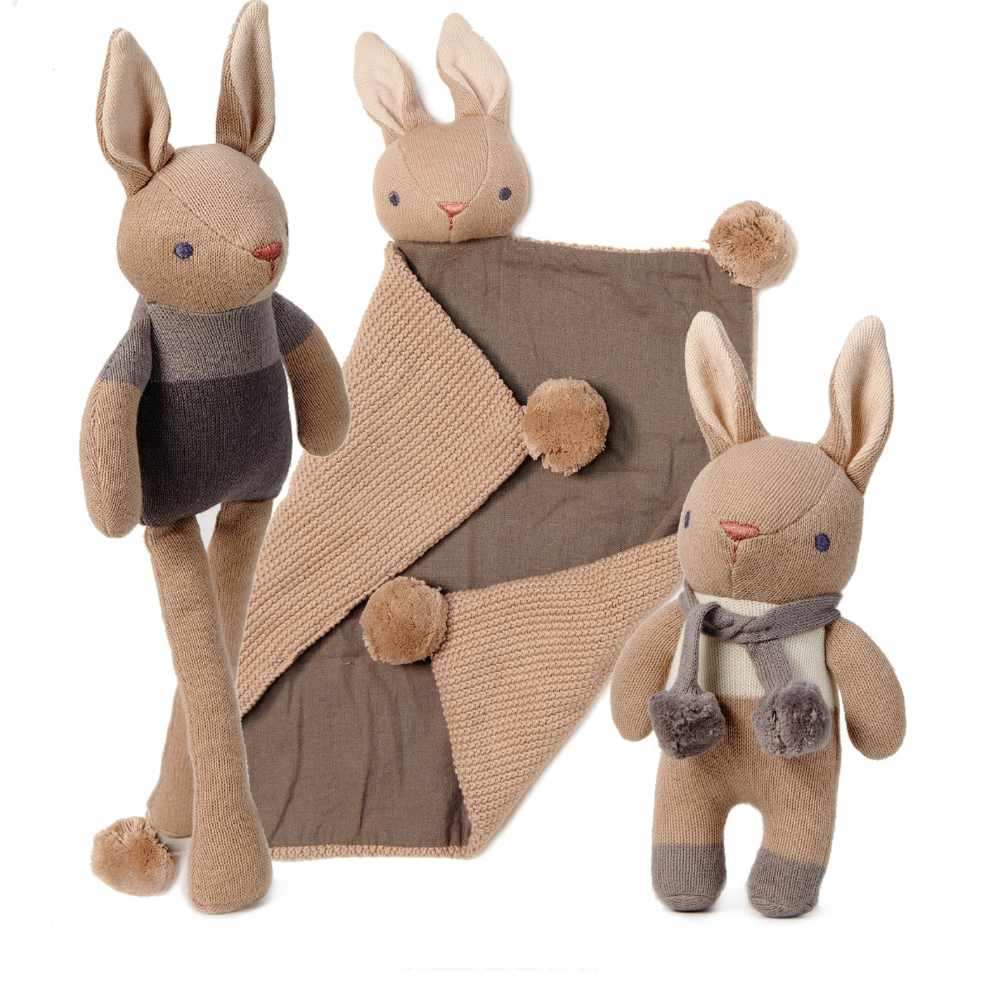 Baby Comforter, Rattle & Doll Bundle in Taupe