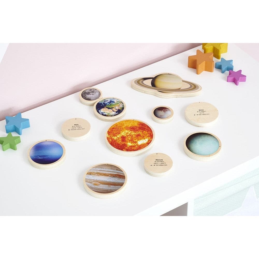 TickIT Wooden 11 Piece Solar System Discs