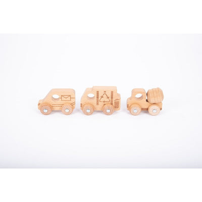 TickIT Natural Wooden Community Vehicles - Pack of 3