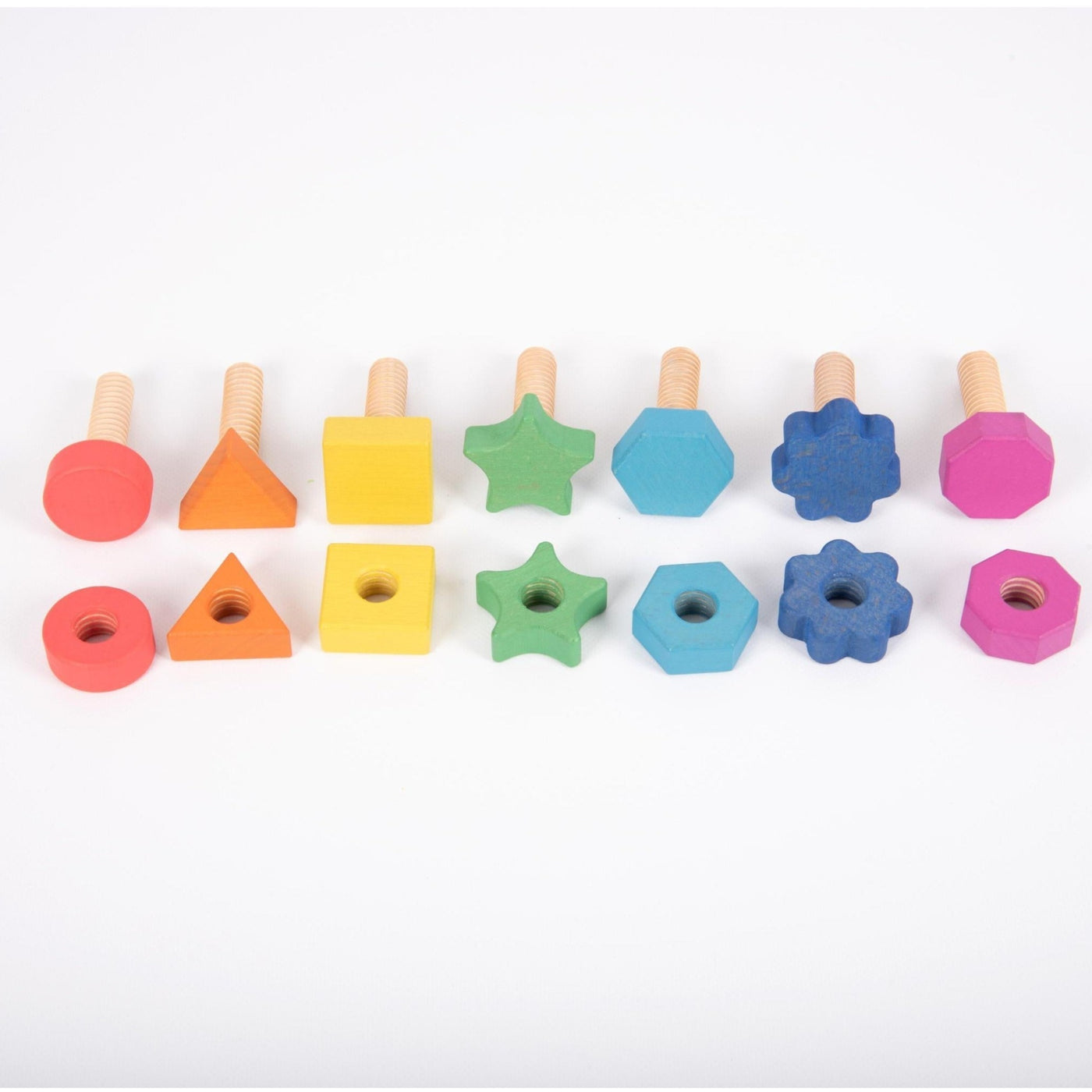 TickiT Rainbow Wooden Nuts & Bolts - Pack of 7