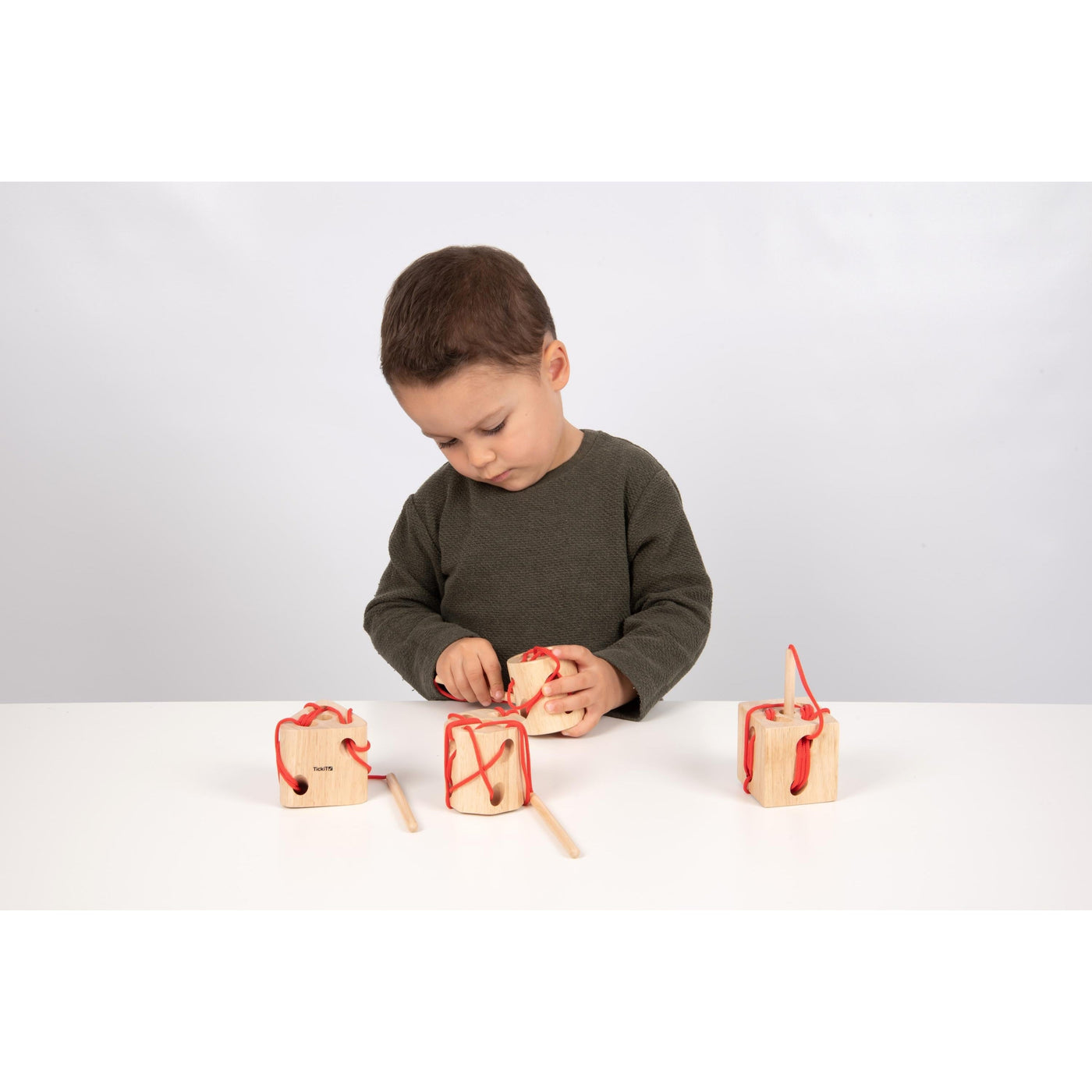 TickiT Wooden Lacing Shapes - Pack of 4