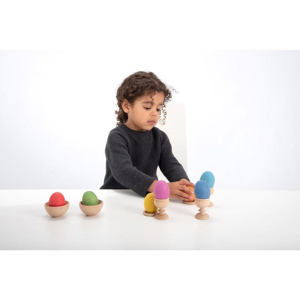 TickiT Wooden Rainbow Eggs - Pack of 7