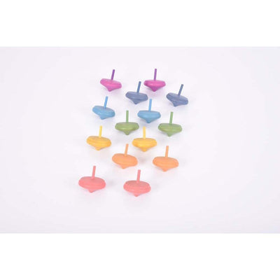 TickiT Wooden Rainbow Spinning Tops - Pack of 14
