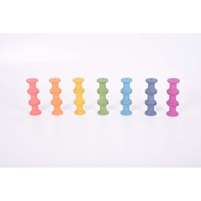 TickiT Wooden Rainbow Spools - Pack of 21