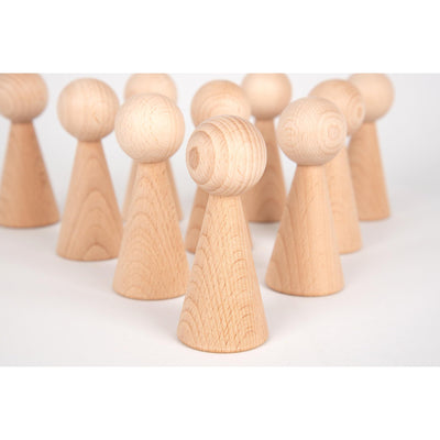 Wooden Conical Figures - Pack of 10