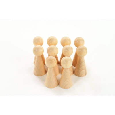 Wooden Conical Figures - Pack of 10