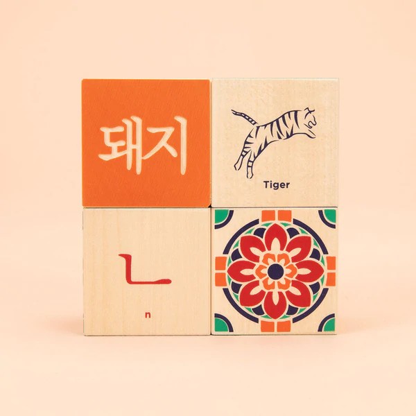 Uncle Goose Wooden Blocks - Korean Character 32 Blocks