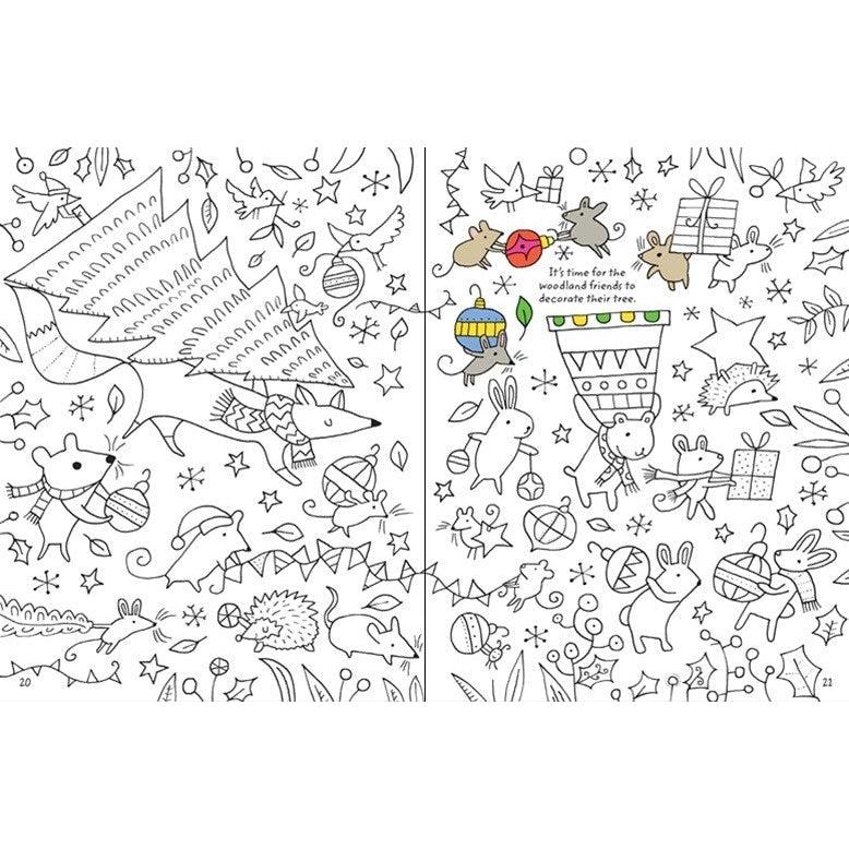 Colouring Book Christmas With Rub-Down Transfers - Kirsteen Robson