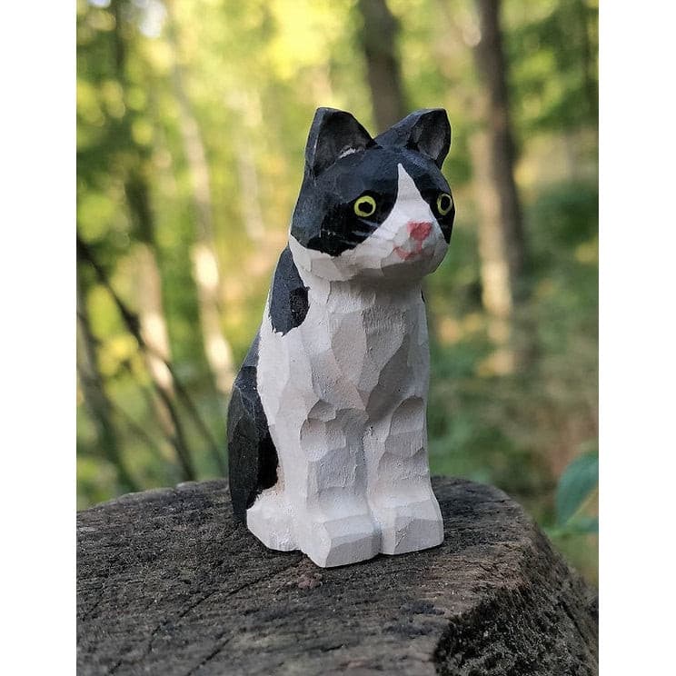 Wudimals® Black & White Cat Wooden Figure