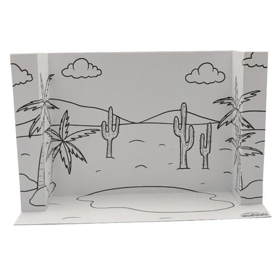 Wudimals® Desert Habitat Diorama - Black & White (Digital File)