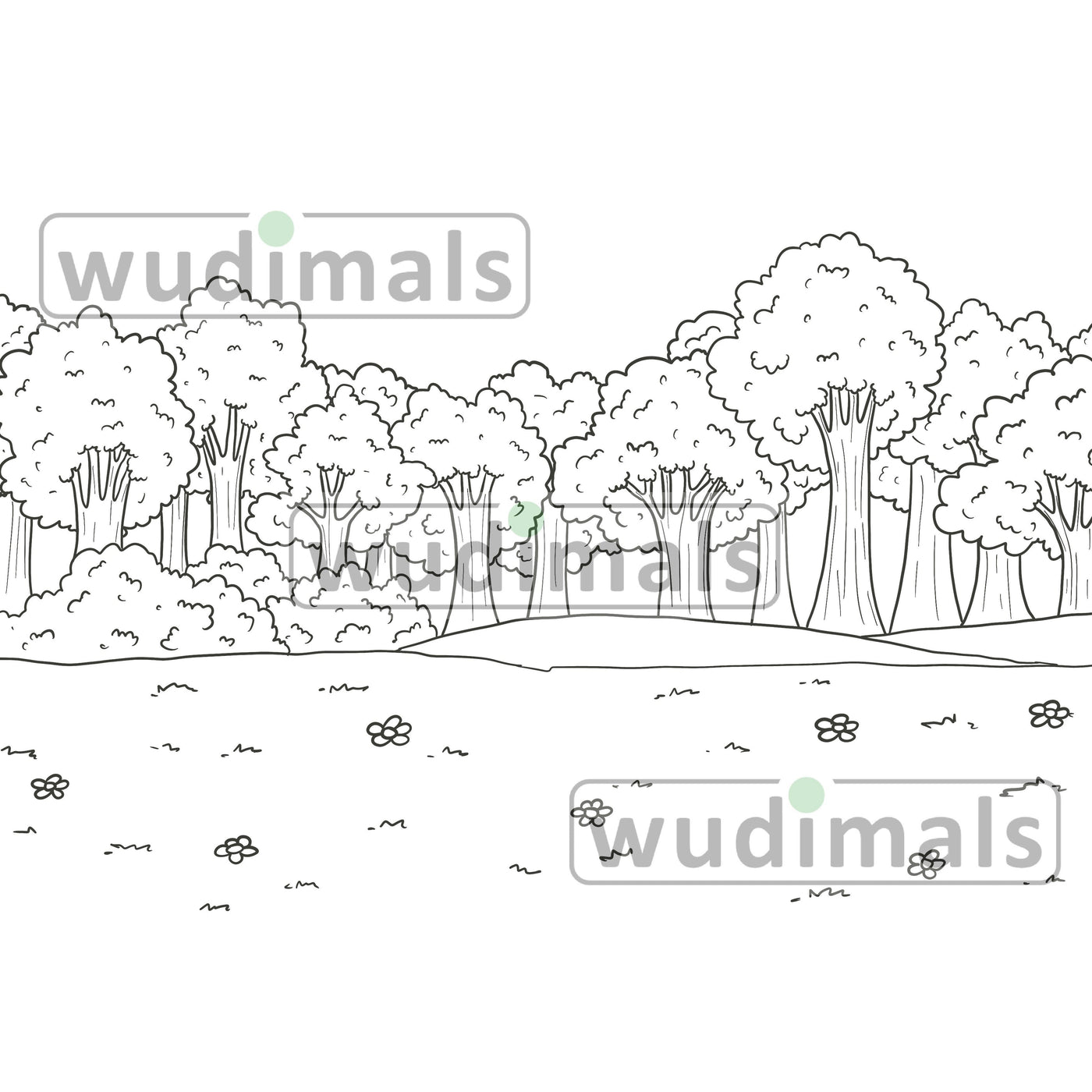 Wudimals® Forest & Field Habitat Diorama - Black & White (Digital File)