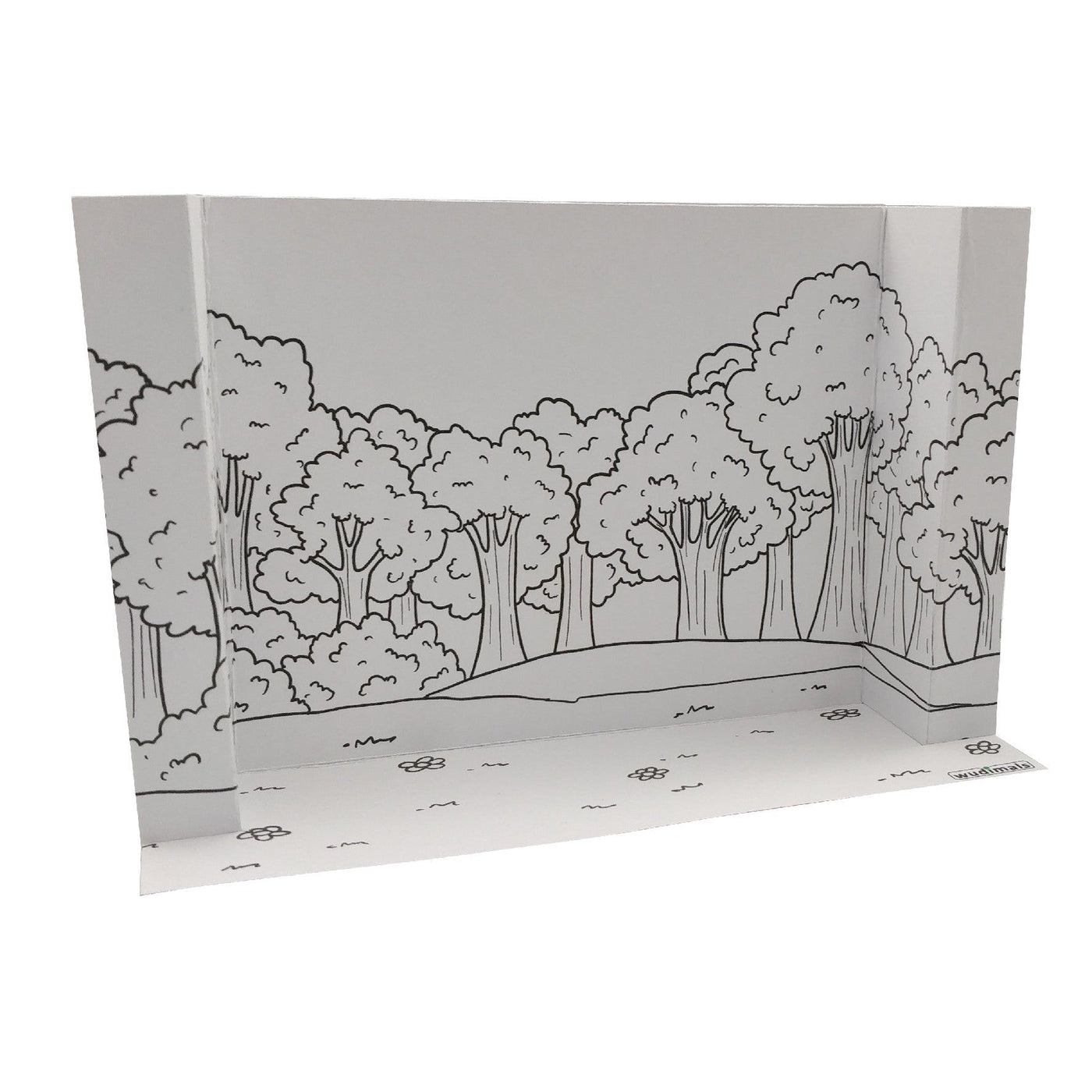 Wudimals® Forest & Field Habitat Diorama - Black & White (Digital File)