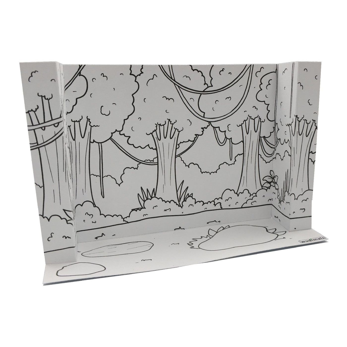 Wudimals® Jungle Habitat Diorama - Black & White (Digital File)