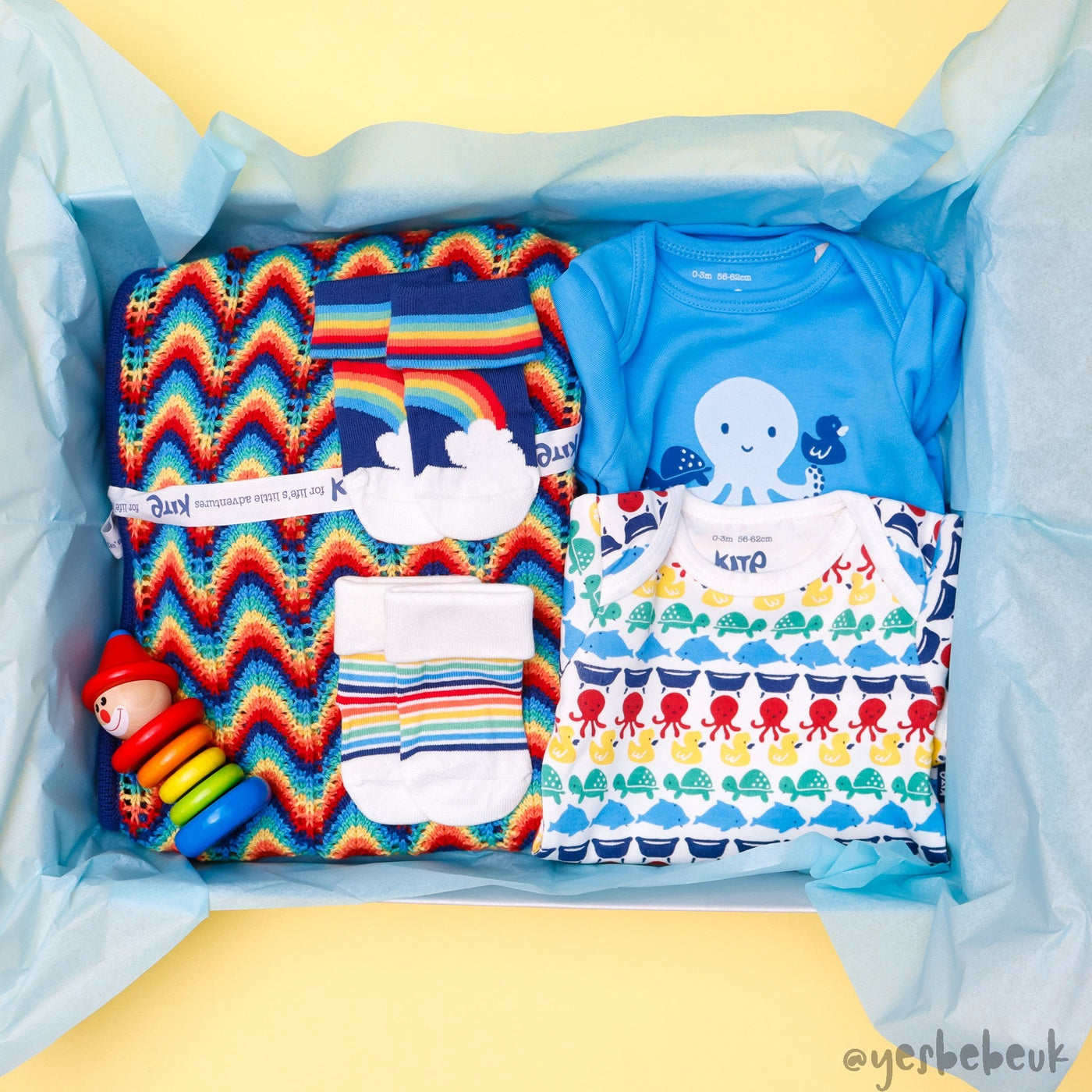 Rainbow Baby Organic Gift Box with Free Rattle
