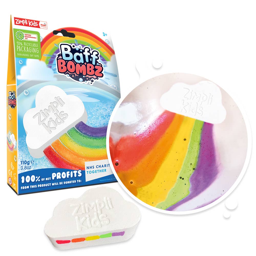 Rainbow Colour Special Effect Baff Bombz - Kids Bath Bomb Toy