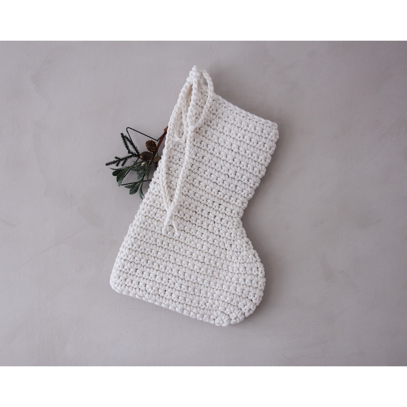 Crochet Christmas Stocking | Ivory