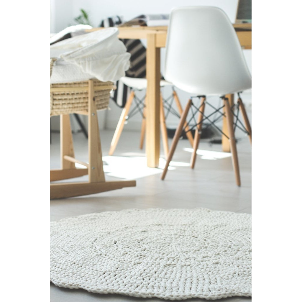 Crochet Doily Rug | Ivory