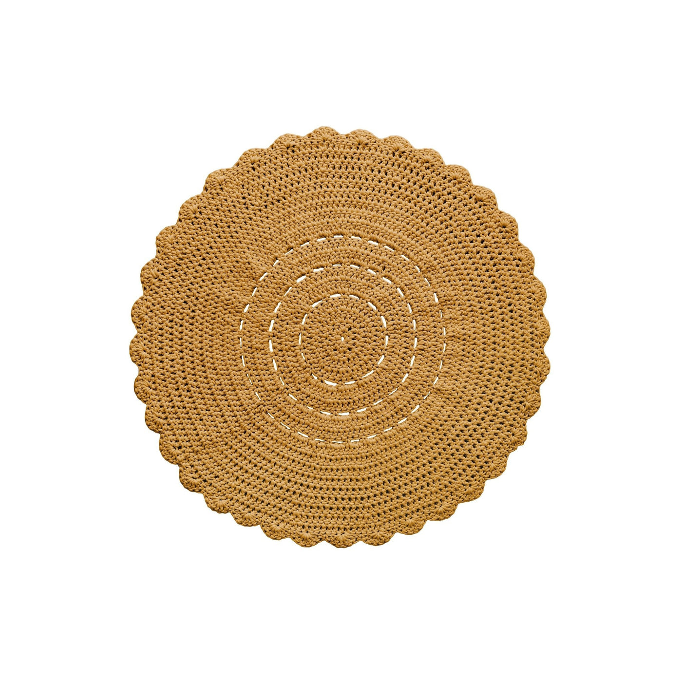 Crochet Doily Rug | Mustard