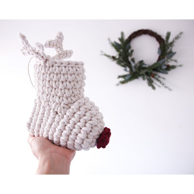 Crochet Reindeer Stocking