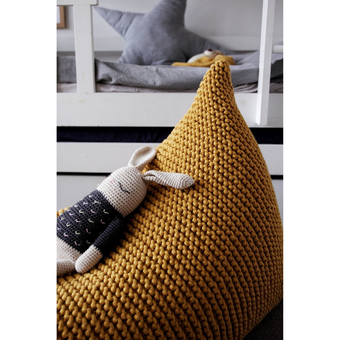 Knitted Bean Bag Kids | Mustard