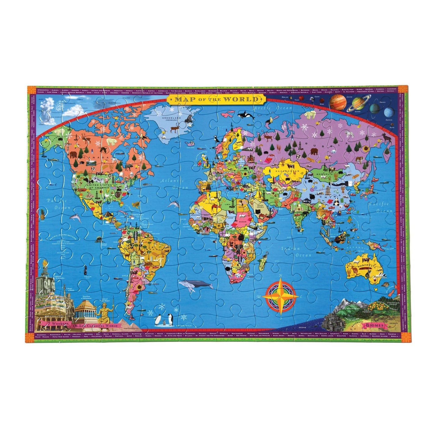 eeBoo World Map - 100 Piece Puzzle