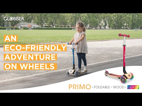 Primo Foldable Wood Lights Scooter with 3 Wheels