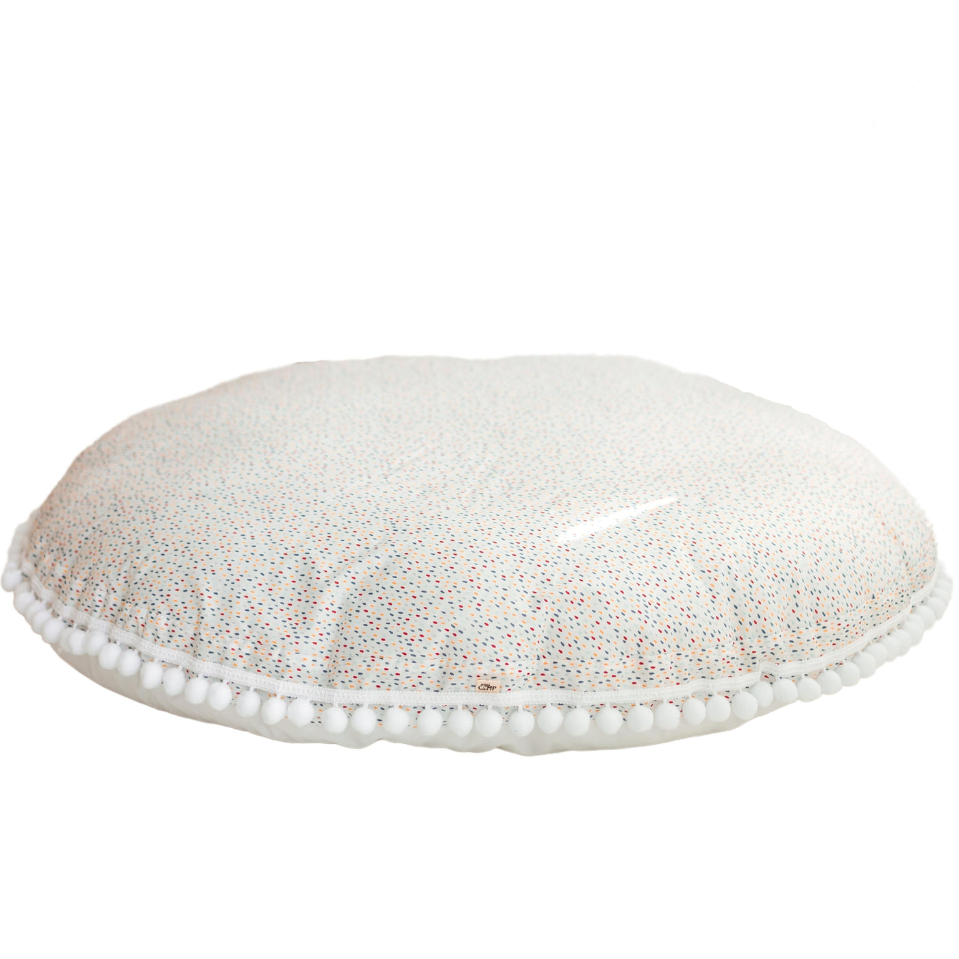 Minicamp Big Floor Cushion With Pompoms In Colour Drops On White-minicamp-Yes Bebe