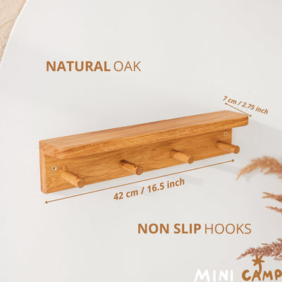 Minicamp Floating Kids Bookshelf With Coat Hooks Made Of Solid Oak-minicamp-Yes Bebe