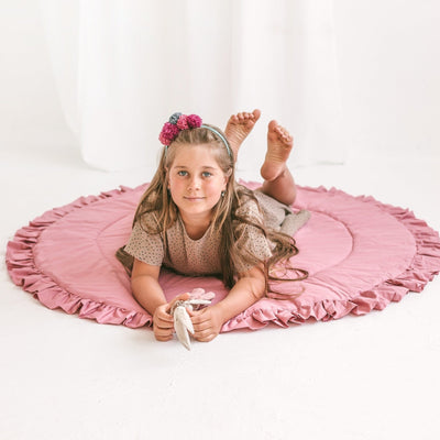 Minicamp Kids Playmat With Ruffles In Rose-minicamp-Yes Bebe